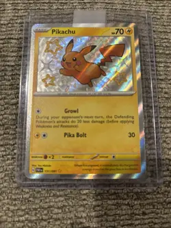 Pokemon - Pikachu 131/091 - SV Paldean Fates Shiny Holo Rare - Image 1