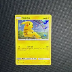 Pokemon TCG Pikachu 28/73 Shining Legends Cracked Ice Holo - Image 1