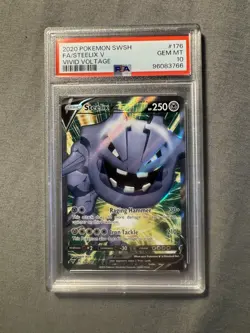 Pokemon Steelix V Swsh04 Vivid Voltage 176/185 Ultra Rare Full Art Holo PSA 10 - Image 1