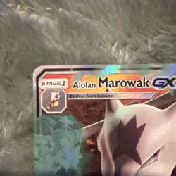 Pokemon Alolan Marowak GX SM-P Sun & Moon SM187 Holo Full Art 200HP 2019 NM - Image 4