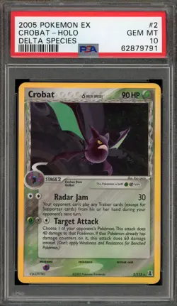 Pokemon Crobat EX Delta Species Holo Rare #2 PSA 10 Gem Mint - Image 1