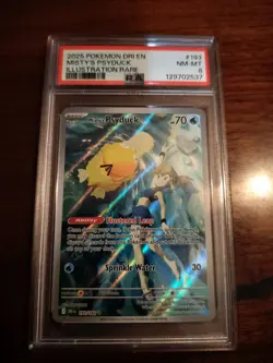 Misty's Psyduck Pokemon PSA 8 Destined Rivals #193/182 Illustration Rare - Image 1