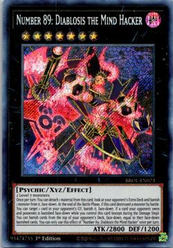 Number 89: Diablosis The Mind Hacker BROL-EN073 Secret Rare 1ST ED NM Yugioh - Image 1