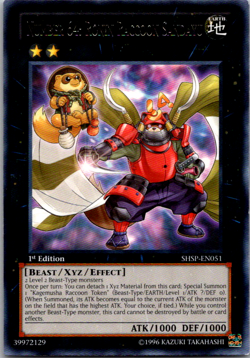 Yugioh Number 64: Ronin Raccoon Sandayu SHSP-EN051 Rare 1st Ed LP - Image 1