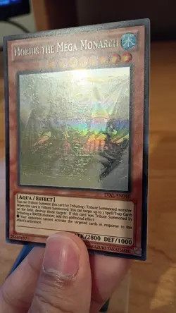 Yu-Gi-Oh! TCG Mobius the Mega Monarch LVAL-EN040 Unlimited Ghost Rare LP - Image 5