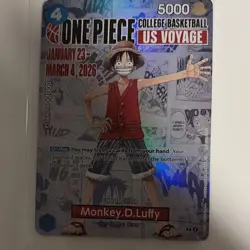 Bandai One Piece CCG Monkey.D.Luffy US Voyage Promo Holo Card P-055 - Image 1