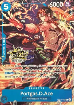 Portgas.D.Ace OP07-053 Alt Art 3rd Anniversary Stamped Promo One Piece TCG NM - Image 1