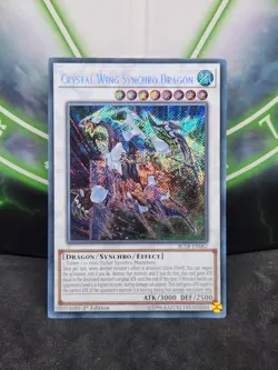 Yugioh Crystal Wing Synchro Dragon BLLR-EN062 Secret Rare 1st Edition NM - Image 1