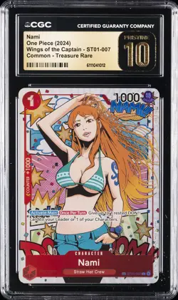 2024 ONE PIECE WINGS OF THE CAPTAIN COMMON - TREASURE RARE NAMI CGC 10 PERFECT - Image 1