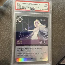 DISNEY LORCANA D100 COLLECTOR'S EDITION #19, ELSA - GLOVES OFF PSA 9 - Image 1
