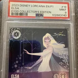 DISNEY LORCANA D100 COLLECTOR'S EDITION #19, ELSA - GLOVES OFF PSA 9 - Image 2