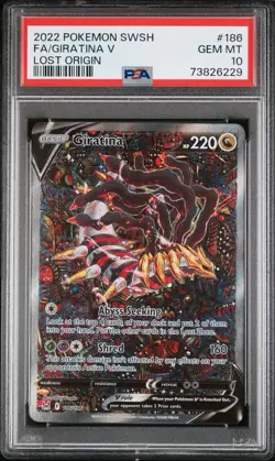 PSA 10 GEM MINT Giratina V 186/196 Lost Origin Alt Art Holo Pokemon Card - Image 1