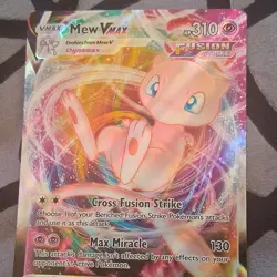 Pokemon Mew VMAX Ultra Rare Holo 114/264 Swsh08 Fusion Strike VMAX HP 310 Card - Image 1