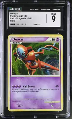 CGC 9 MINT Deoxys 2011 Call of Legends 2/95 Holo Pokemon Card - Image 1