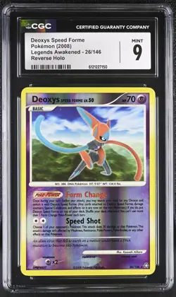 CGC 9 MINT Deoxys Speed Forme Legends Awakened 26/146 Reverse Holo Pokemon Card - Image 1