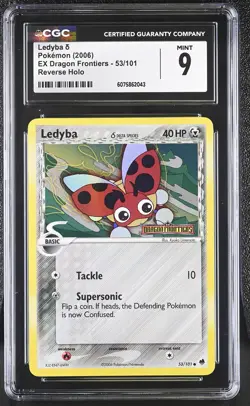 CGC 9 MINT Ledyba EX Dragon Frontiers 53/101 Reverse Holo STAMPED Pokemon Card - Image 1