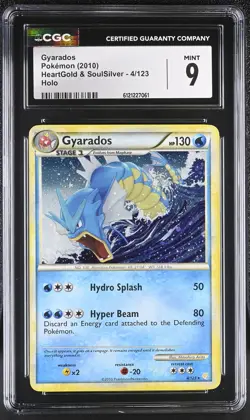 CGC 9 MINT Gyarados 2010 HeartGold & SoulSilver 4/123 Holo Pokemon Card - Image 1