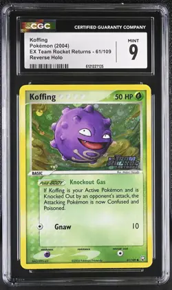 CGC 9 Koffing EX Team Rocket Returns 61/109 Reverse Holo STAMPED Pokemon Card - Image 1