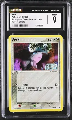 CGC 9 Aron 2006 EX Crystal Guardians 44/100 Reverse Holo STAMPED Pokemon Card - Image 1