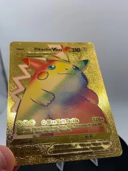 Pokemon Pikachu VMAX Gold Foil Fan Art Custom Card - Image 3