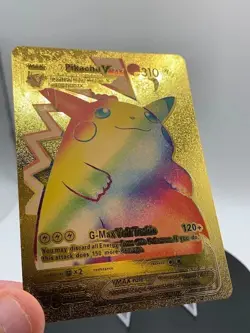 Pokemon Pikachu VMAX Gold Foil Fan Art Custom Card - Image 5
