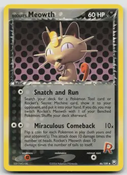 Rocket's Meowth 46/109 Team Rocket Returns Uncommon Pokemon TCG Card - Image 1