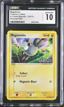 CGC 10 Magnemite EX Delta Species 74/113 Reverse Holo Stamped Pokemon Card - Image 1