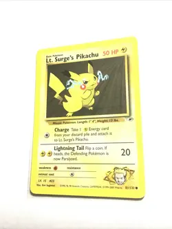 LT. SURGE'S PIKACHU - 81/132 - Gym Heroes - Pokemon Card - NM - Image 1