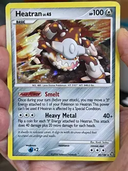 POKEMON HEATRAN LV.45 30/146 RARE COSMOS HOLOFOIL LEGENDS AWAKENED MP CARD - Image 1