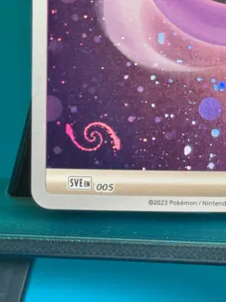 HD Psychic Energy Cosmos Holo with Mew Tail Swirl SVE MEW 005 151 Pokemon Card - Image 1