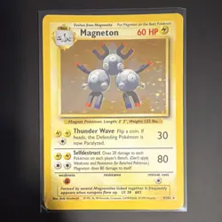 Pokemon TCG Magneton Holo Rare 9/102 Base Set Unlimited 60 HP Card - Image 1