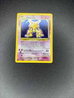 1999 Pokemon Alakazam Base Set Holo Rare 1/102 LP Psychic Card - Image 2