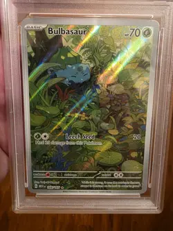 Pokemon Bulbasaur Illustration Rare Holo 166/165 Scarlet & Violet 151 PSA 9 - Image 3