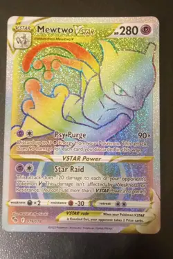 Pokemon Mewtwo VSTAR Secret Rare Full Art Holo 079/078 Pokemon GO 280 HP TCG - Image 1