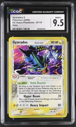 CGC 9.5 MINT+ Gyarados 2006 EX Holon Phantoms 8/110 Holo Pokemon Card - Image 1