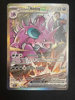 Pokemon Team Rocket's Nidoking ex SIR SV10: Destined Rivals 233/182 NM - Image 1
