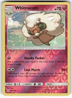 Whimsicott SM - Cosmic Eclipse Reverse Holo Rare Pokemon Lightly played - Image 1