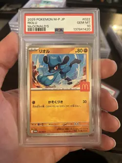 PSA 10 GEM MINT Riolu 022/M-P McDonald's PROMO 2025 Japanese Pokemon TCG - Image 1