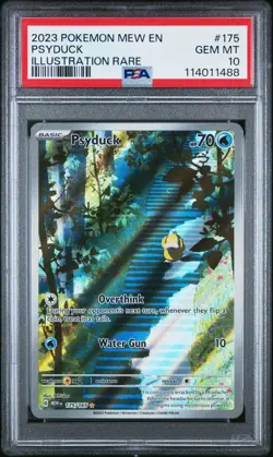 Pokemon 2023 Psyduck Illustration Rare #175 MEW EN PSA 10 Gem Mint - Image 1