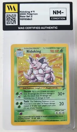 Pokemon TCG Nidoking Base Set 2 Holo Unlimited Holo 11/130 WAG Certified Nm- - Image 1