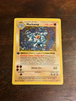 Pokemon TCG Machamp shadowless 1st Edition Holo Rare 8/102 Vintage - Image 1