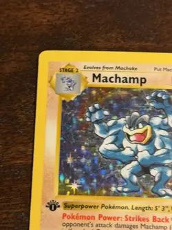 Pokemon TCG Machamp shadowless 1st Edition Holo Rare 8/102 Vintage - Image 2