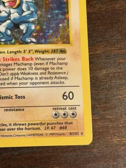 Pokemon TCG Machamp shadowless 1st Edition Holo Rare 8/102 Vintage - Image 4