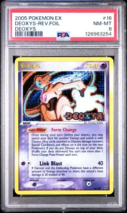 2005 POKEMON EX DEOXYS #16 DEOXYS-REVERSE FOIL PSA 8 - Image 1