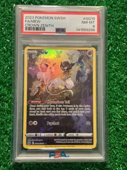 2023 POKEMON SWORD & SHIELD CROWN ZENITH #GG10 FULL ART/MEW PSA 8 - Image 1