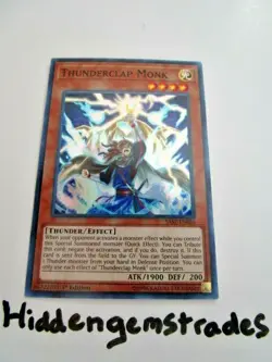 Yugioh! Thunderclap Monk SAST-EN026 Super Rare 1st Ed NM Pack Fresh!! - Image 1