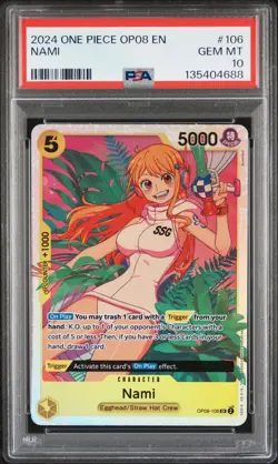 2024 ONE PIECE OP08-TWO LEGENDS #106 NAMI PSA 10 - Image 1