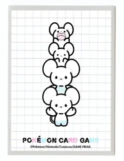 Pokemon Center Japan Card Sleeve Maushold Cute Chibi Grid Lines (Qty x1)-New - Image 1