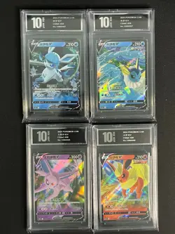 Pokemon CHINESE cards CS4aC Glaceon034 Vaporeon026 Espeon058 Flareon020 Grade10 - Image 1