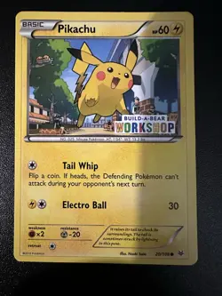 Build a Bear Pokemon Card Pikachu Promo Trading Card. VHTF - Image 1